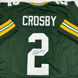 Autographed/Signed Mason Crosby Green Bay Green Football Jersey JSA COA