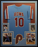 FRAMED PHILADELPHIA PHILLIES LARRY BOWA AUTOGRAPHED SIGNED JERSEY JSA COA