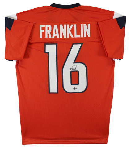 Troy Franklin Authentic Signed Orange Pro Style Jersey Autographed BAS Witnessed