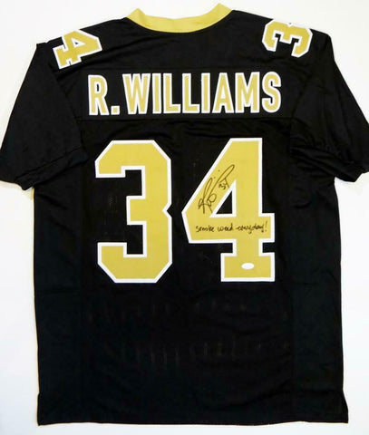 Ricky Williams Autographed Black Pro Style Jersey w/Smoke Weed Insc - JSA W Auth