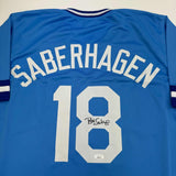 Autographed/Signed Bret Saberhagen Kansas City Blue Baseball Jersey JSA COA