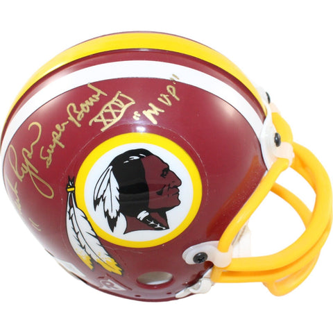 Mark Rypien Signed Redskins VSR4 TB Replica Mini Helmet SB MVP BAS 44265