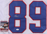 Steve Tasker Signed Buffalo Bills Jersey (JSA COA) 7xPro Bowl WR Kick Returner