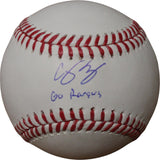 Corey Seager Autographed/Signed Texas Rangers OML Baseball Go Rangers FAN 46726