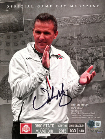 Urban Meyer Autographed 9/1/2012 Gameday Magazine Beckett 47494