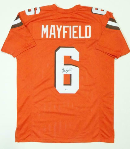 Baker Mayfield Autographed Orange Pro Style Jersey - Beckett W *Black *6