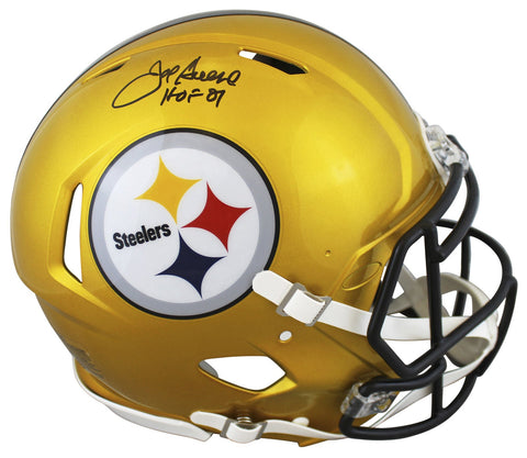 Steelers Joe Greene "HOF 87" Signed Flash Full Size Speed Proline Helmet BAS Wit