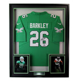 Saquon Barkley Signed Football Jersey Philadelphia Eagles Framed Beckett 191738