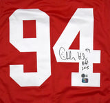 Charles Haley Autographed Red Pro Style Jersey w/HOF - Beckett W Hologram *Black