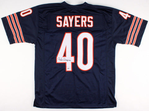 Gale Sayers Signed Bears Jersey (Beckett QR) Kansas Comet / Hall of Famer