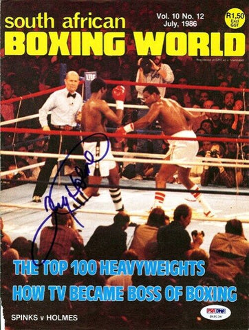 Larry Holmes Autographed Signed Boxing World Magazine Cover PSA/DNA #S49134