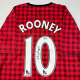 Autographed/Signed Wayne Rooney Manchester United Red Checkered Jersey BAS COA