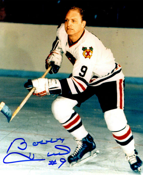 Bobby Hull Signed Chicago Blackhawks In Game Skating 8x10 Photo - SCHWARTZ