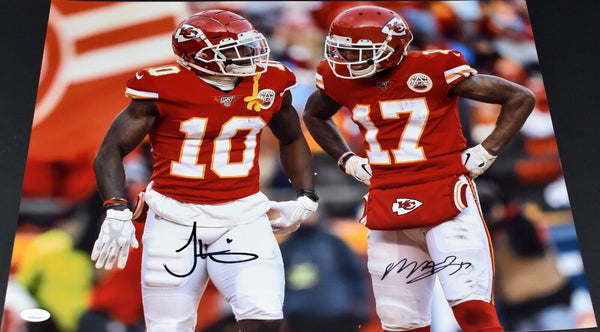 TYREEK HILL & MECOLE HARDMAN SIGNED KANSAS CITY CHIEFS 16x20 PHOTO JSA