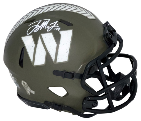 TERRY McLAURIN SIGNED WASHINGTON COMMANDERS SALUTE TO SERVICE MINI HELMET BAS