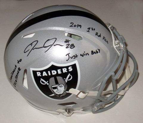 Josh Jacobs Signed Raiders Authentic Speed Helmet LTD ED W/ 3 Insc Beckett