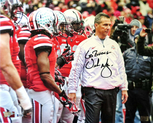 Urban Meyer Autographed Ohio State Buckeyes 16x20 Photo W/ Go Bucks Beckett #2