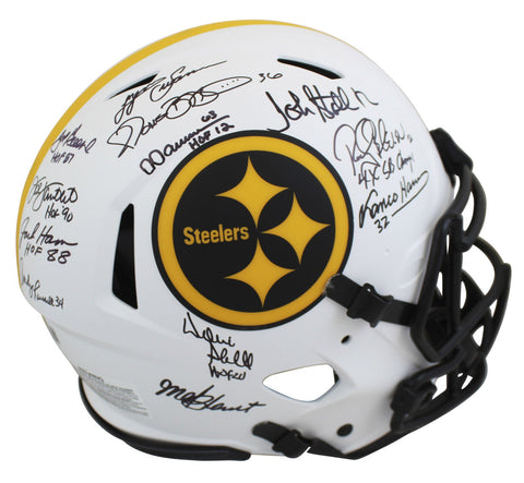 Steelers Greats (12) Bettis, Greene Signed Lunar F/S Speed Proline Helmet BAS