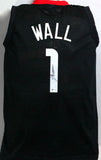 John Wall Autographed Black Houston Jersey - Beckett Witness *1