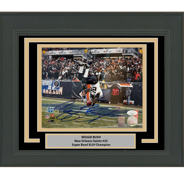 Framed Autographed/Signed Reggie Bush New Orleans Saints 8x10 Photo JSA COA #2