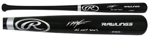 Miguel Tejada Signed Rawlings Pro Black Baseball Bat w/AL MVP 2002 -SCHWARTZ COA