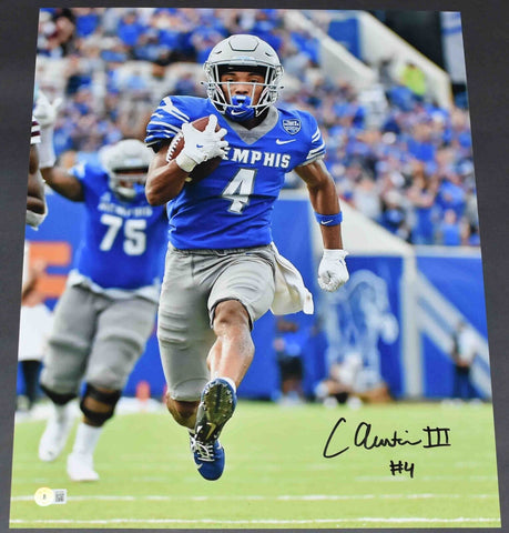 CALVIN AUSTIN III AUTOGRAPHED SIGNED MEMPHIS TIGERS 16X20 PHOTO BECKETT