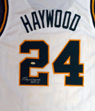 SEATTLE SONICS SPENCER HAYWOOD AUTOGRAPHED WHITE JERSEY "HOF 15" MCS HOLO 104225