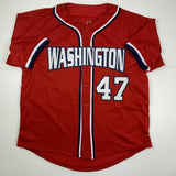 Autographed/Signed HOWIE KENDRICK Washington Red Baseball Jersey JSA COA Auto