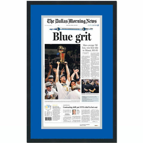 Framed The Dallas Morning News Mavericks 2011 Championship Newspaper 17x27 Photo