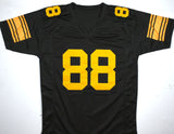 Pat Freiermuth Autographed Black Yellow Pro Style Jersey - Beckett W Hologram