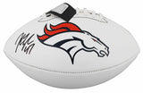 Broncos John Lynch Signed Rawlings White Panel Football W/ Case BAS Witnessed