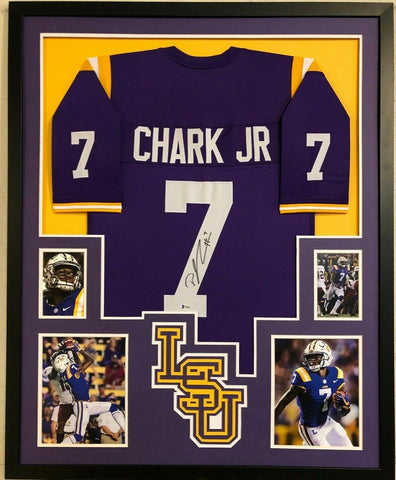 FRAMED LSU TIGERS DJ CHARK AUTOGRAPHED SIGNED JERSEY BECKETT COA