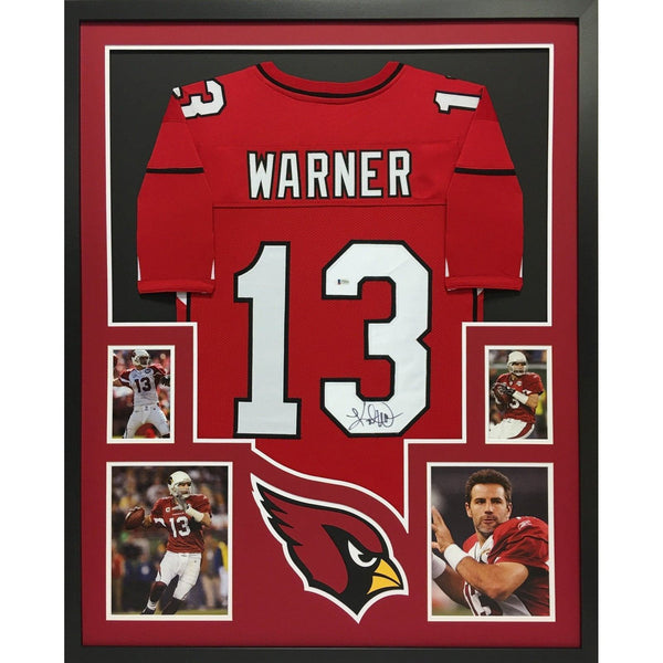 Kurt Warner Autographed Signed Framed Arizona Cardinals Jersey BECKETT BAS