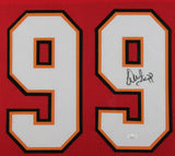 WARREN SAPP (Buccaneers red TOWER) Signed Autographed Framed Jersey JSA