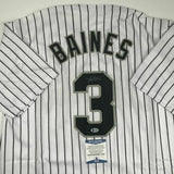 Autographed/Signed HAROLD BAINES Chicago Pinstripe Baseball Jersey Beckett COA