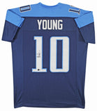 Vince Young Authentic Signed Blue Pro Style Jersey Autographed BAS Witnessed