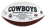 Cowboys (3) Staubach, Dorsett & Pearson Signed Football W/ Case BAS Witnessed