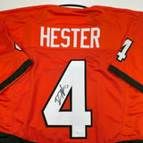 Autographed/Signed Devin Hester Miami Orange College Football Jersey JSA COA