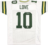 GREEN BAY PACKERS JORDAN LOVE AUTOGRAPHED WHITE JERSEY BECKETT WITNESS 232821