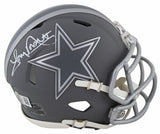 Cowboys Tony Dorsett Signed Slate Speed Mini Helmet W/ Case BAS Witnessed