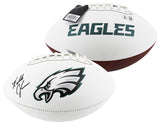 Eagles Randall Cunningham Signed White Panel Logo Football w/ Case BAS Witnessed