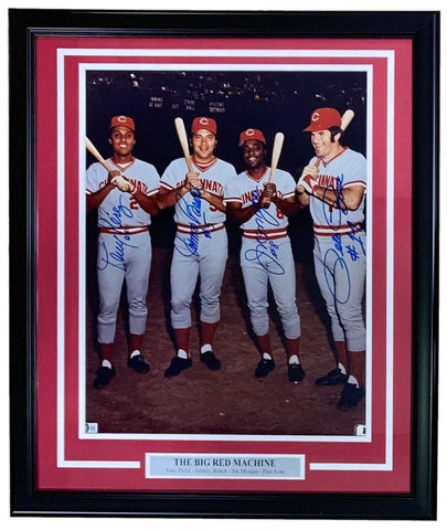 Big Red Machine Multi Signed Framed 16x20 Cincinnati Reds Photo BAS LOA