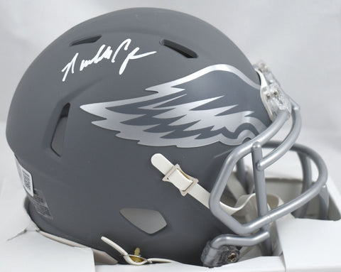 Randall Cunningham Autographed Eagles Slate Speed Mini Helmet- Beckett W Holo