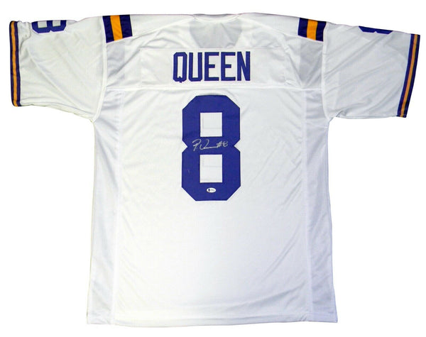 PATRICK QUEEN AUTOGRAPHED SIGNED LSU TIGERS #8 WHITE JERSEY BECKETT