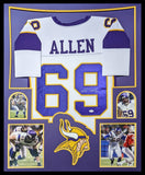 FRAMED MINNESOTA VIKINGS JARED ALLEN AUTOGRAPHED SIGNED JERSEY JSA COA