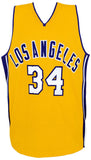 Shaquille O'Neal (LAKERS) Signed Gold Custom Basketball Jersey - (BECKETT COA)