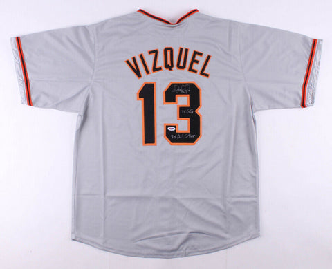 Omar Vizquel Signed SF Giants Jersey Inscribed "11x GG" & "3x All Star"(PSA COA)