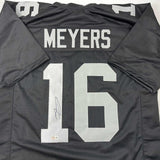 Autographed/Signed Jakobi Meyers Las Vegas Oakland Black Jersey Beckett BAS COA