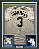 Framed Autographed/Signed Alan Trammell 33x42 Detroit White Jersey JSA COA