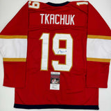 Autographed/Signed Matthew Tkachuk Florida Red Hockey Jersey JSA COA